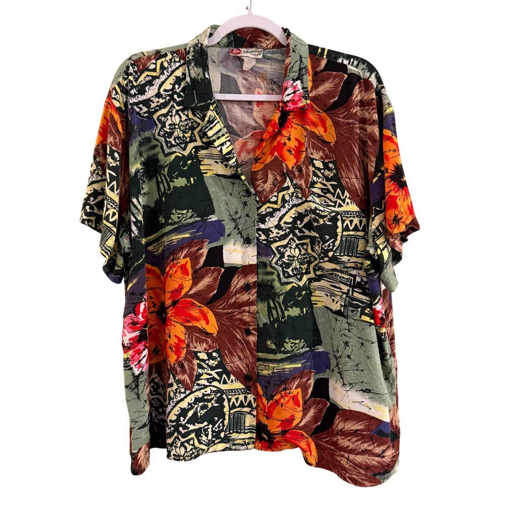 Hilo Hattie The Hawaiian Original Shirt Mens XL Multicolor Floral Tropical Aloha